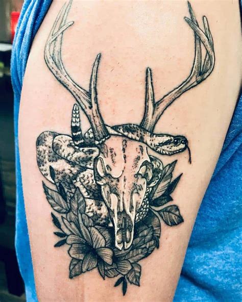 realistic deer skull tattoo|cute deer skull tattoos.